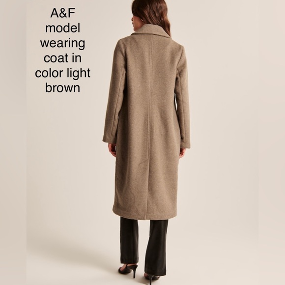 Abercrombie & Fitch Cream Wool-Blend Double Cloth Blanket Coat, Petite XL, NWT - Picture 8 of 9